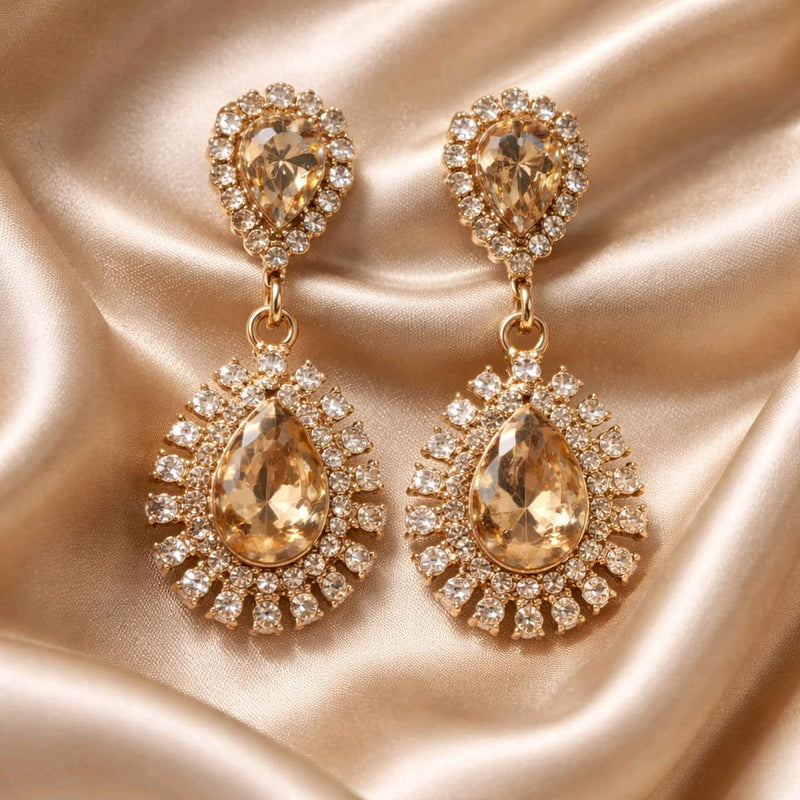 NNED051 ZYN Flower Teardrop Earrings