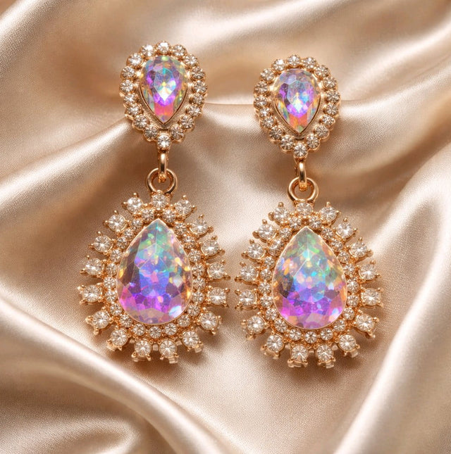 NNED051 ZYN Flower Teardrop Earrings