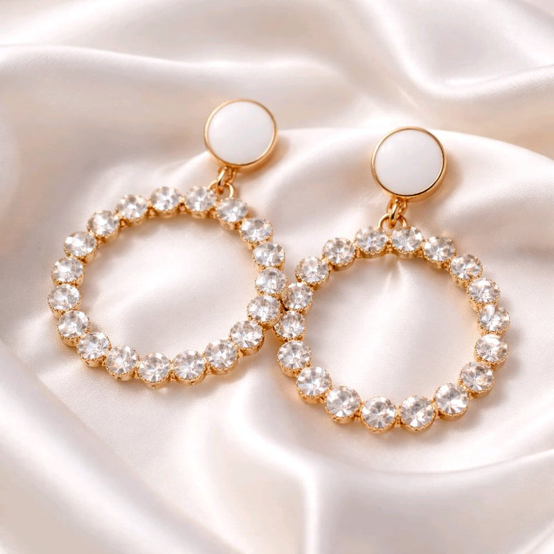 NNED053 ZYN Shiny Round Drop Earrings