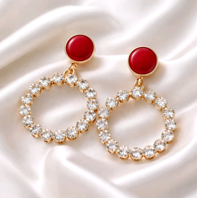 NNED053 ZYN Shiny Round Drop Earrings