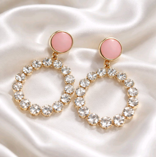 NNED053 ZYN Shiny Round Drop Earrings