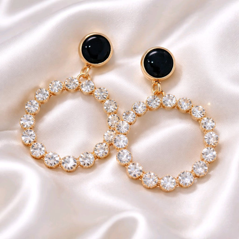 NNED053 ZYN Shiny Round Drop Earrings
