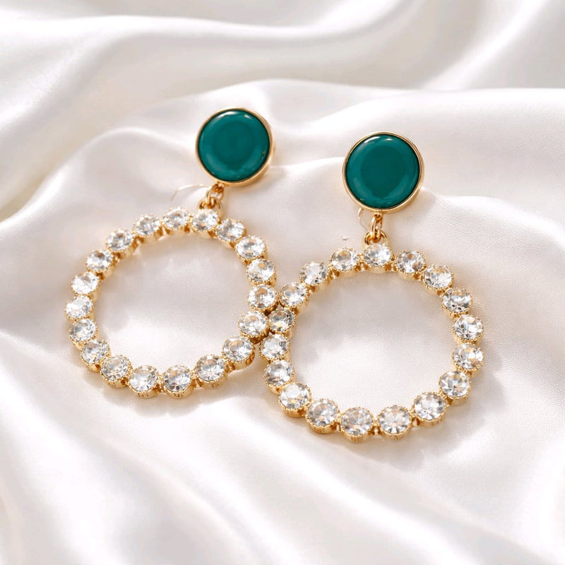 NNED053 ZYN Shiny Round Drop Earrings