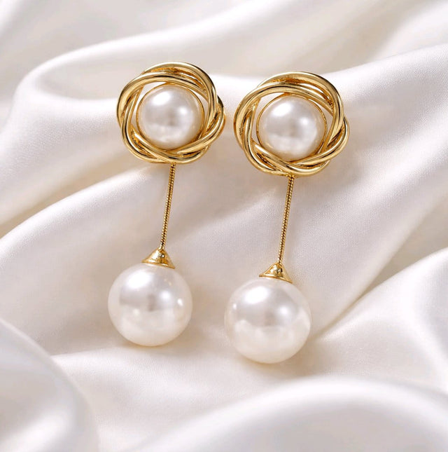 NNED054 ZYN Pearl Drop Earrings