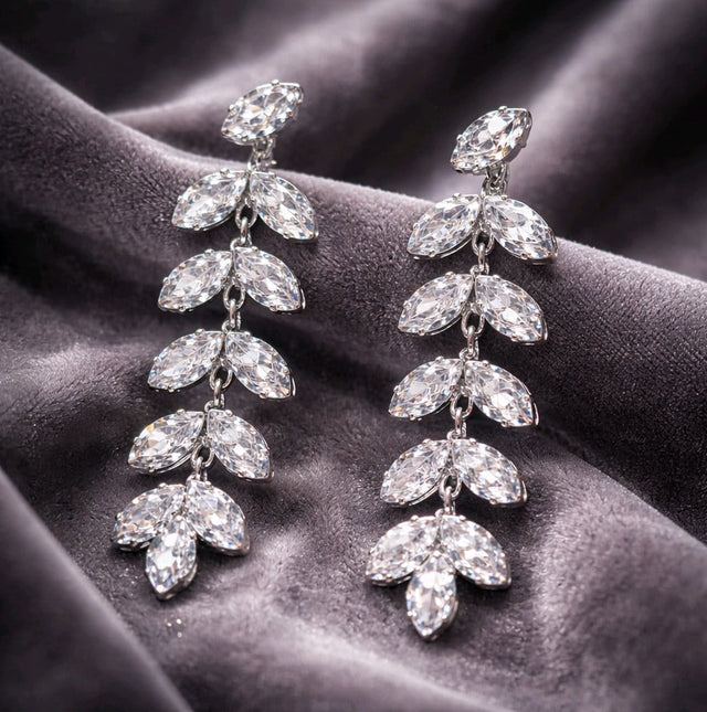 NNED056 ZYN Tear Leaf Drop Earrings