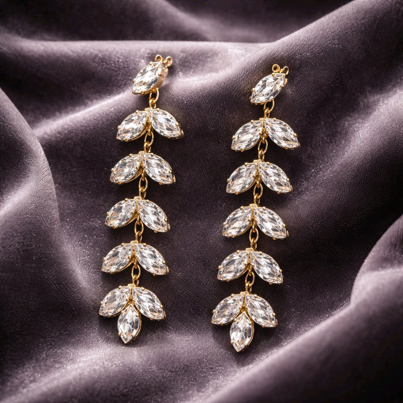 NNED056 ZYN Tear Leaf Drop Earrings
