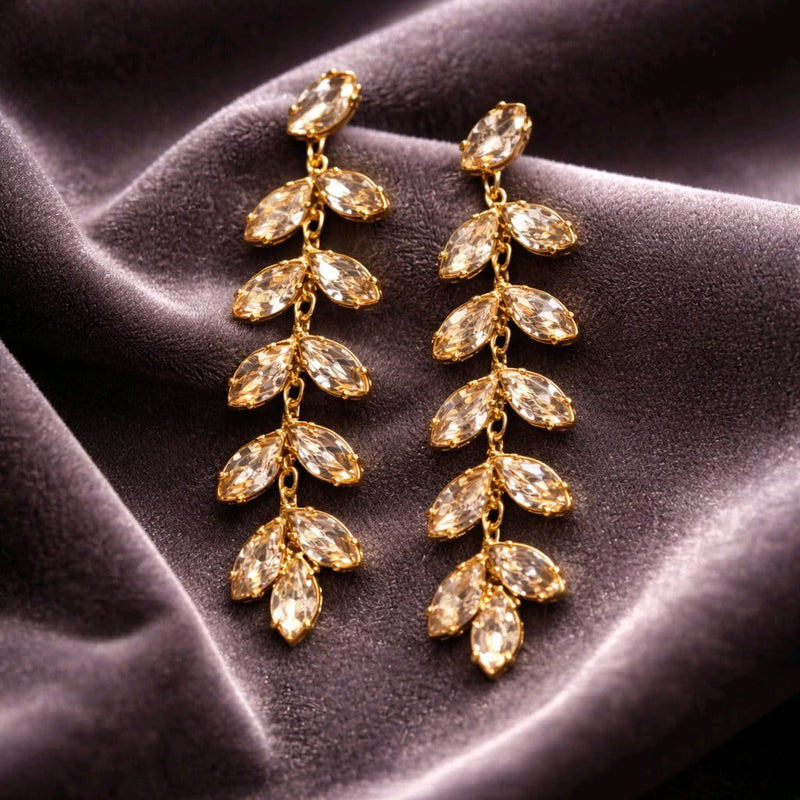 NNED056 ZYN Tear Leaf Drop Earrings