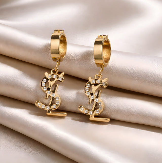 NNEH005 ZYN YSL Stainless Steel Ear Hoops