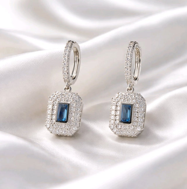 NNEH008 ZYN Squared Layered Drop Ear Hoops