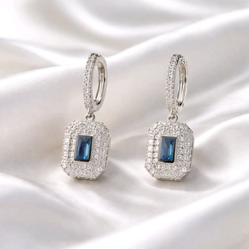NNEH008 ZYN Squared Layered Drop Ear Hoops