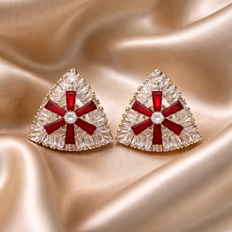 NNET015 ZYN Crystal Triangle Ear Tops