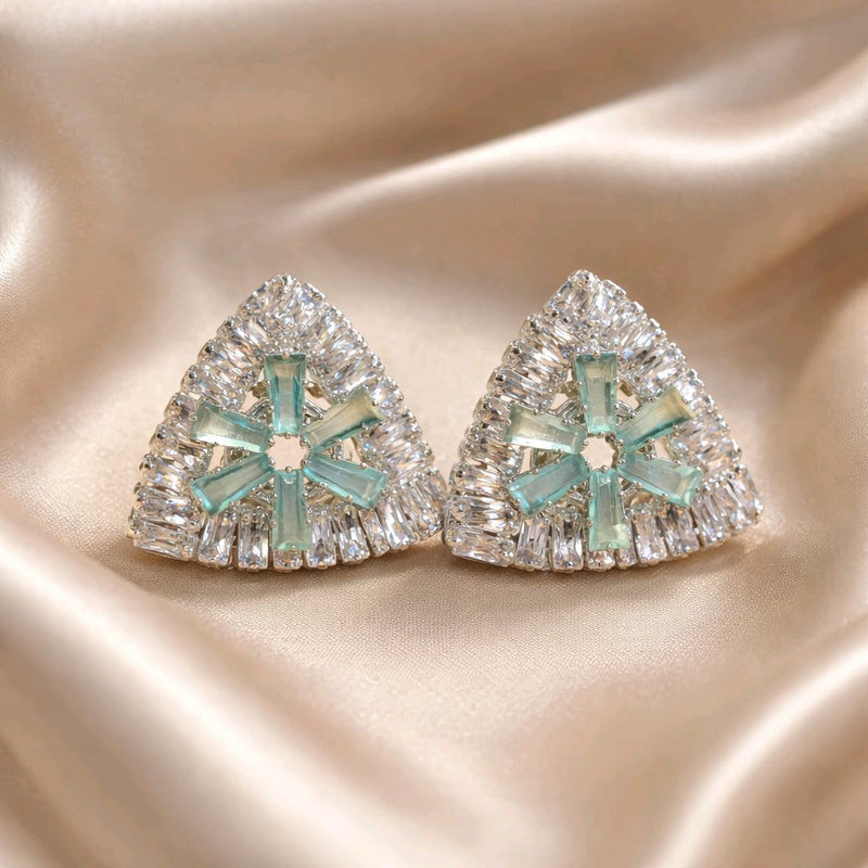 NNET015 ZYN Crystal Triangle Ear Tops