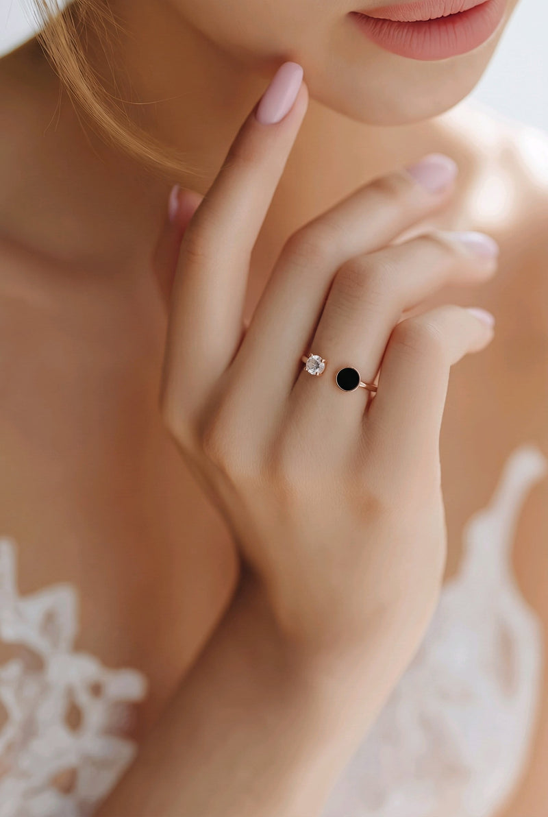 NNGR003 ZYN Round Bead Adjustable Ring