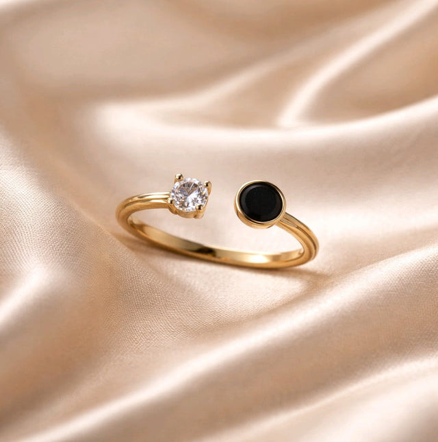 NNGR003 ZYN Round Bead Adjustable Ring