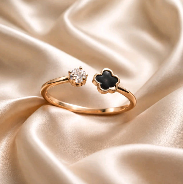 NNGR010 ZYN Flower Adjustable Ring