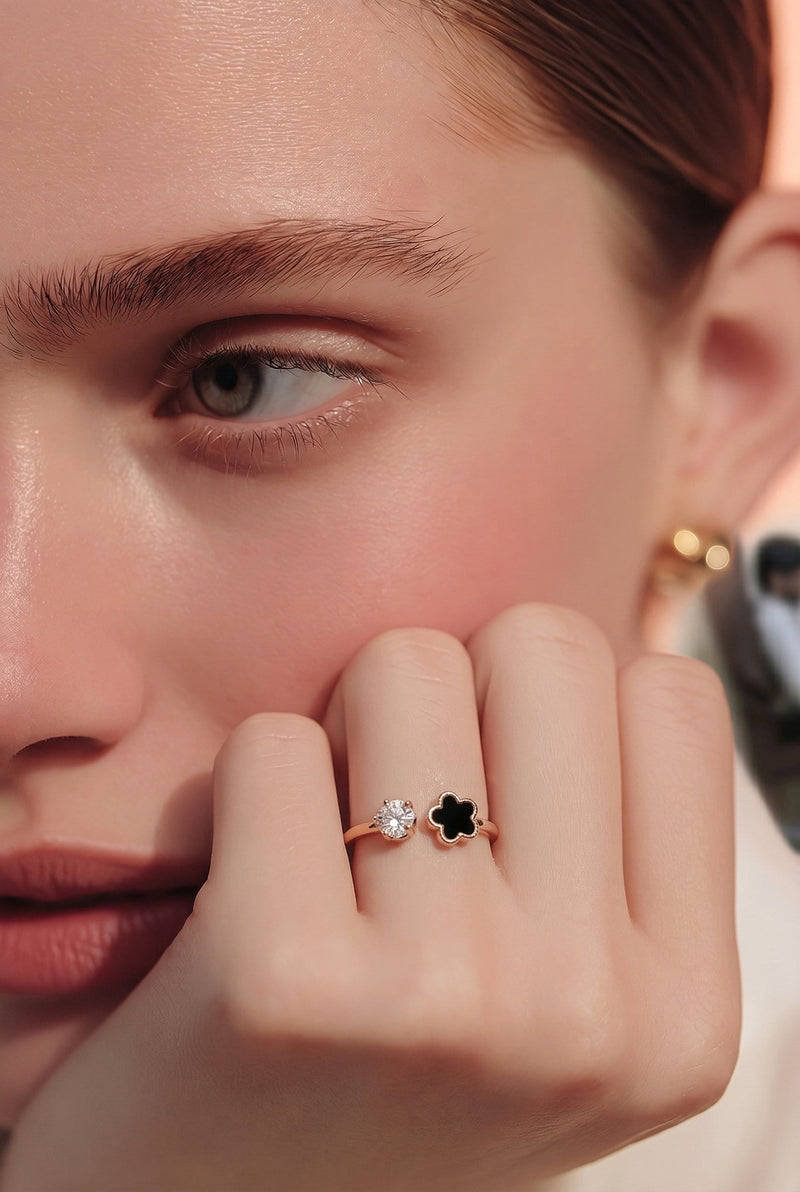 NNGR010 ZYN Flower Adjustable Ring