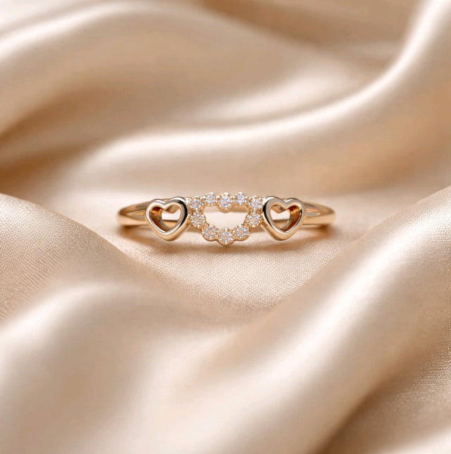 NNGR018 ZYN Pearl Heart Adjustable Ring