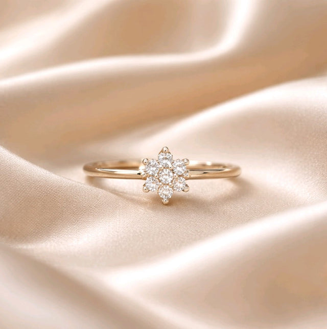 NNGR021 ZYN Flower Adjustable Ring