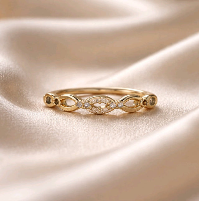 NNGR022 ZYN Zigzag Chain Adjustable Ring