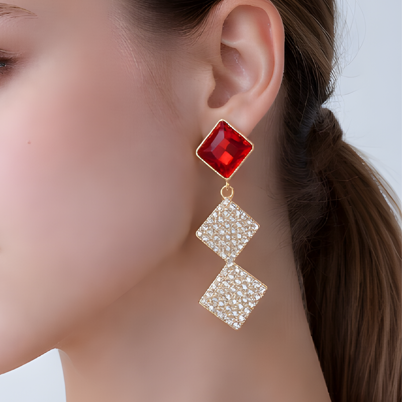 NNED002 ZYN Pearl Square Drop Earrings