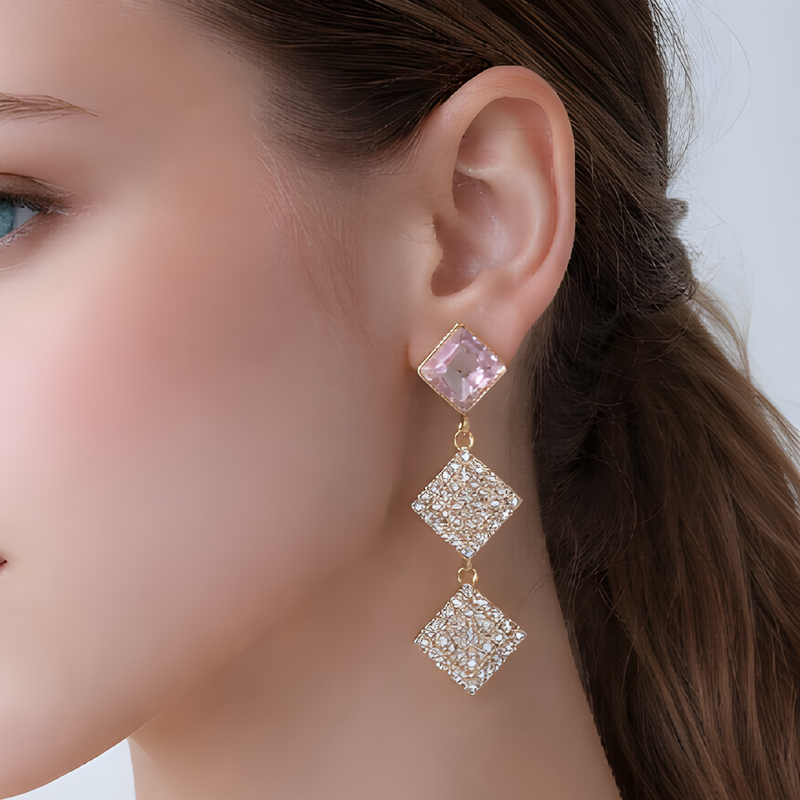 NNED002 ZYN Pearl Square Drop Earrings