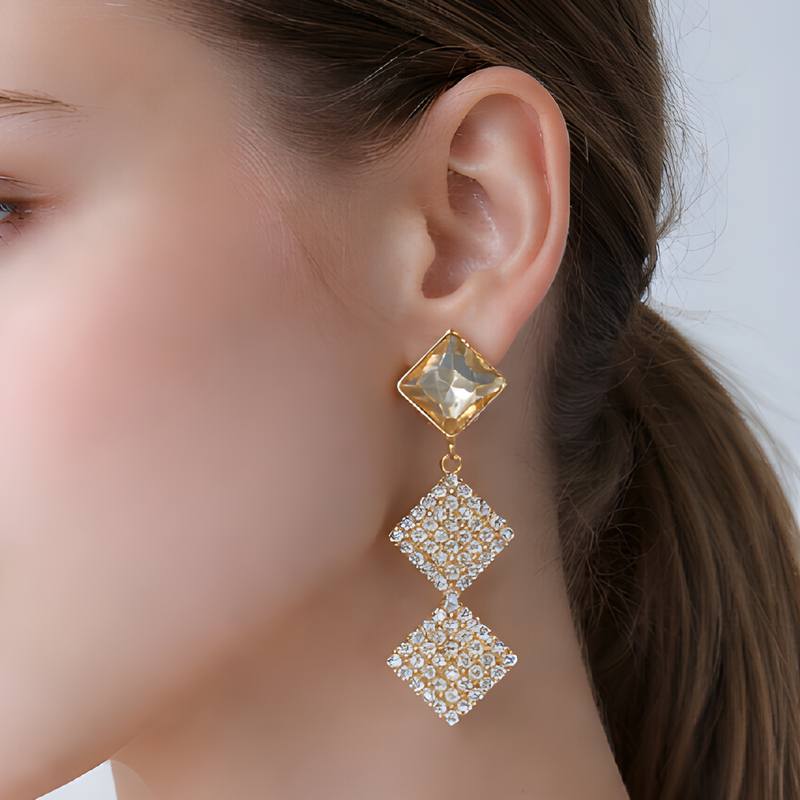 NNED002 ZYN Pearl Square Drop Earrings