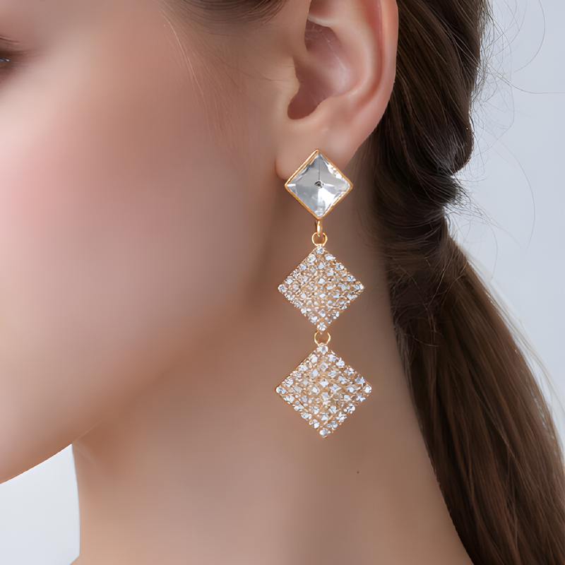 NNED002 ZYN Pearl Square Drop Earrings